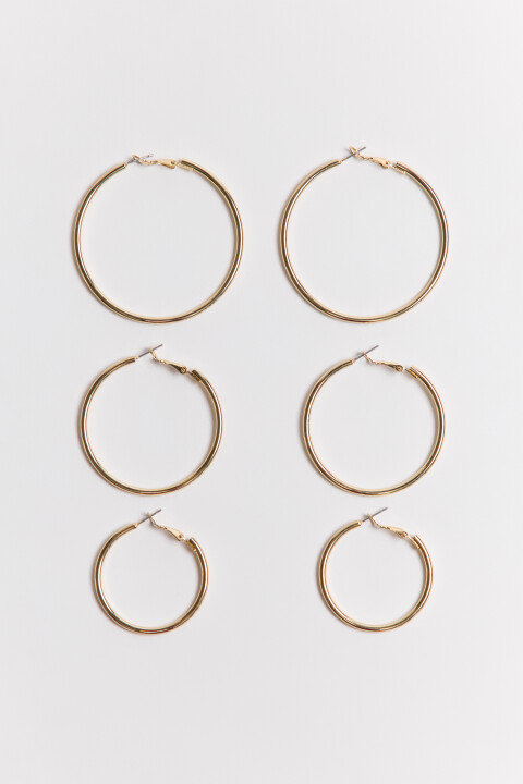 

Набор серег-колец гладких (3 пары), Желтый, Набор серег-колец гладких (3 пары)