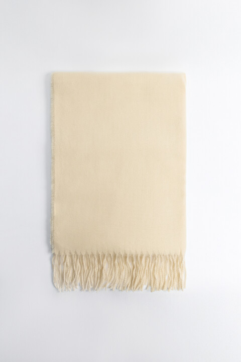 

Шарф тонкий базовый с бахромой, Молочный, Шарф тонкий базовый с бахромой