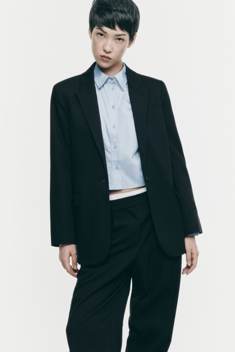 

Пиджак BlackBlazer однобортный прямого кроя, Черный, Пиджак BlackBlazer однобортный прямого кроя