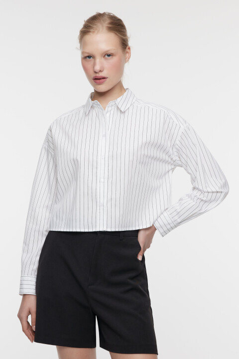 

Блузка-рубашка CropShirt укороченная, Белый, Блузка-рубашка CropShirt укороченная