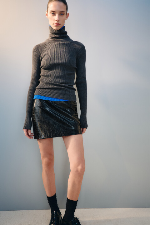 

Водолазка вискозная в рубчик, Серый, Водолазка вискозная в рубчик