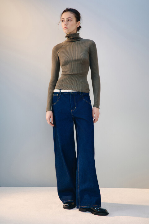 

Водолазка вискозная в рубчик, Зеленый, Водолазка вискозная в рубчик