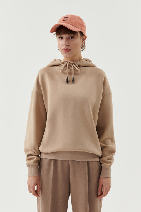 

Худи утепленная oversize, Бежевый, Худи утепленная oversize