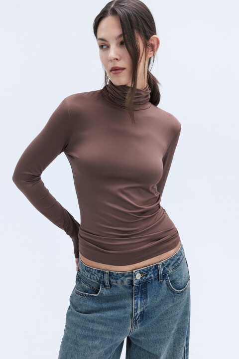 

Водолазка LILY гладкая с воротником-гольфом, Бежевый, Водолазка LILY гладкая с воротником-гольфом