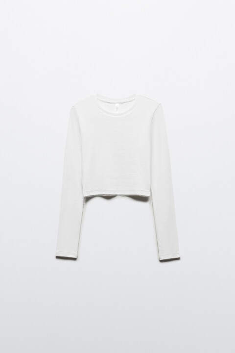 Лонгслив укороченный базовый из хлопка