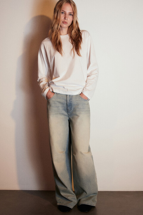 Лонгслив базовый из хлопкового трикотажа