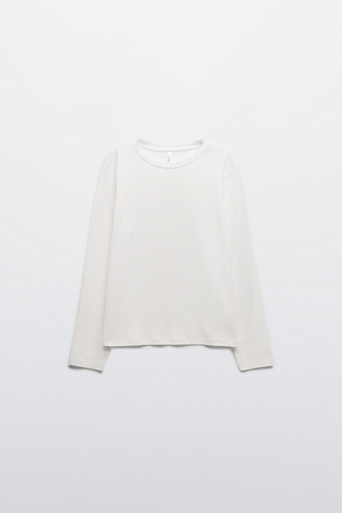 

Лонгслив базовый из хлопкового трикотажа, Белый, Лонгслив базовый из хлопкового трикотажа