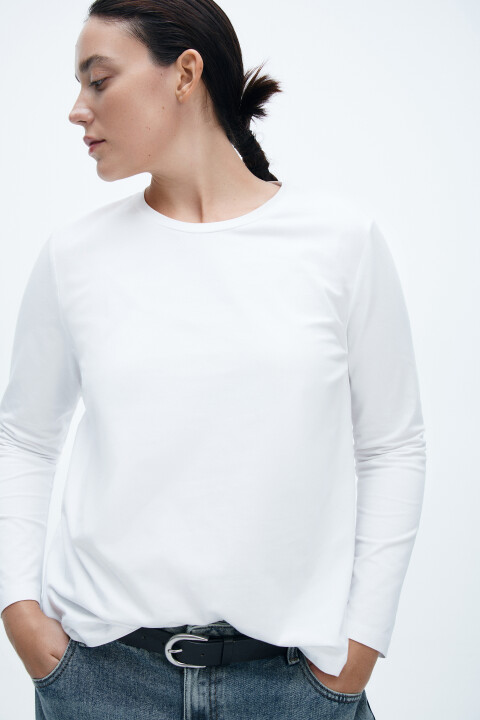 

Лонгслив базовый из хлопкового трикотажа, Черный, Лонгслив базовый из хлопкового трикотажа