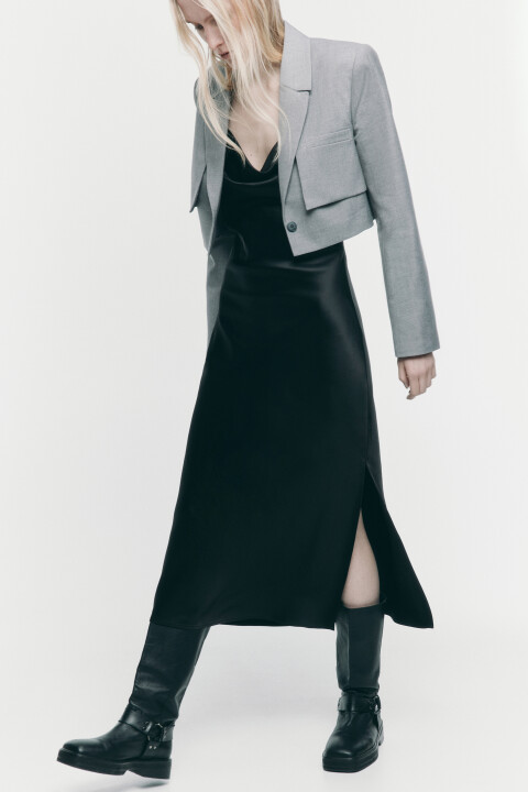 

Платье-комбинация MAYA миди атласное, Черный, Платье-комбинация MAYA миди атласное