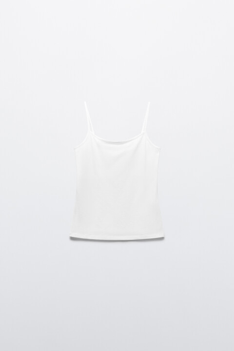 

Майка-топ базовая на тонких бретелях, Белый, Майка-топ базовая на тонких бретелях