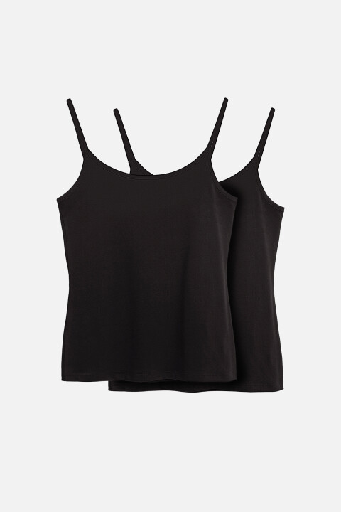 

Набор маек хлопковых на тонких бретелях (2 штуки), Черный, Набор маек хлопковых на тонких бретелях (2 штуки)