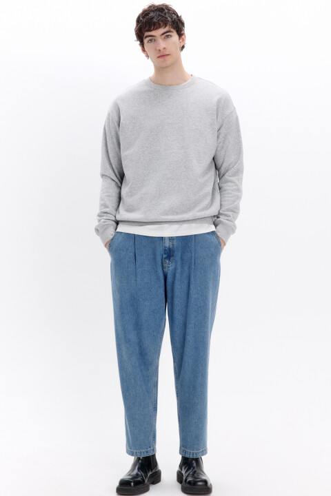 

Джинсы-бананы со складками на поясе, Голубой, Джинсы-бананы со складками на поясе