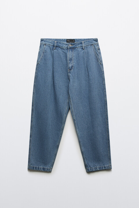 

Джинсы-бананы со складками на поясе, Серый, Джинсы-бананы со складками на поясе