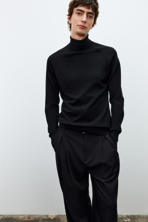 

Водолазка базовая тонкой вязки, Черный, Водолазка базовая тонкой вязки