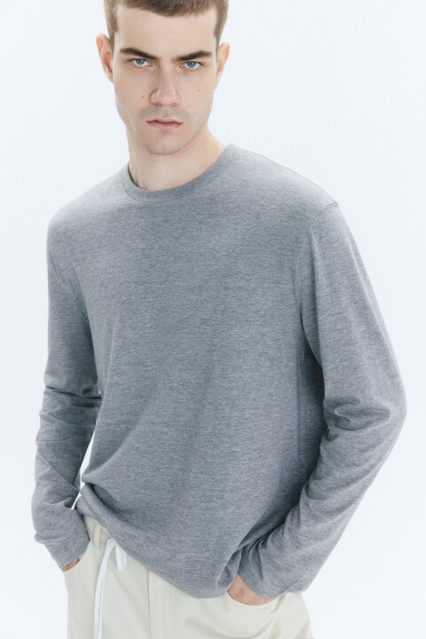 

Лонгслив oversize базовый трикотажный, Серый, Лонгслив oversize базовый трикотажный