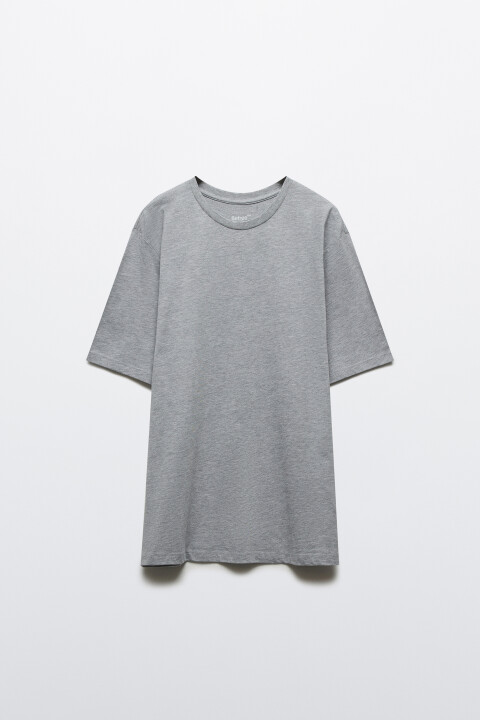 

Футболка прямая базовая из хлопка, Серый, Футболка прямая базовая из хлопка