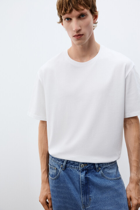 

Футболка базовая из плотного хлопка, Белый, Футболка базовая из плотного хлопка