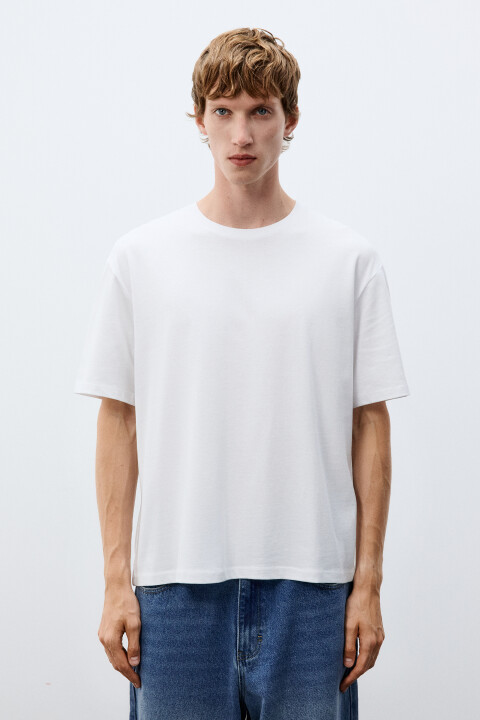 

Футболка базовая из плотного хлопка, Белый, Футболка базовая из плотного хлопка