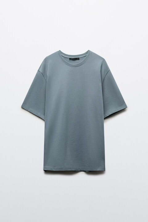 

Футболка базовая из плотного хлопка, Голубой, Футболка базовая из плотного хлопка