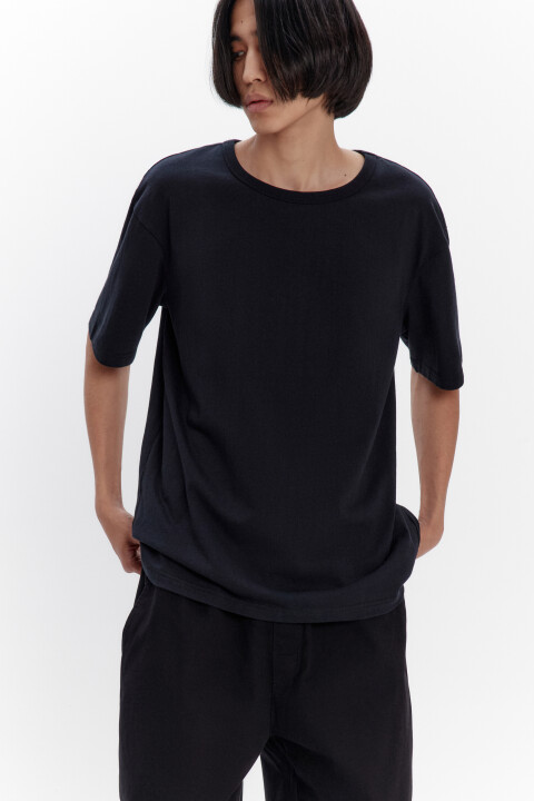 

Футболка regular fit базовая из хлопка, Черный, Футболка regular fit базовая из хлопка