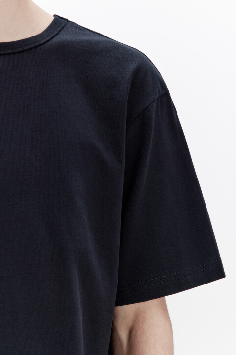 

Футболка прямая базовая из хлопка, Черный, Футболка прямая базовая из хлопка