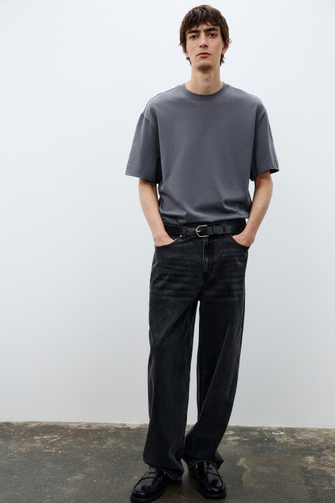 

Джинсы skater fit широкие, Серый, Джинсы skater fit широкие