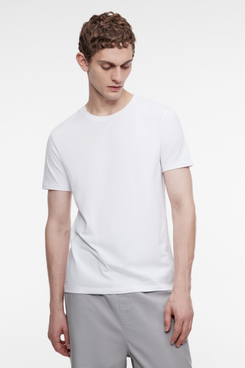 

Футболка хлопковая в базовых цветах, Белый, Футболка хлопковая в базовых цветах