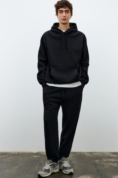 

Брюки-джоггеры базовые из футера, Черный, Брюки-джоггеры базовые из футера