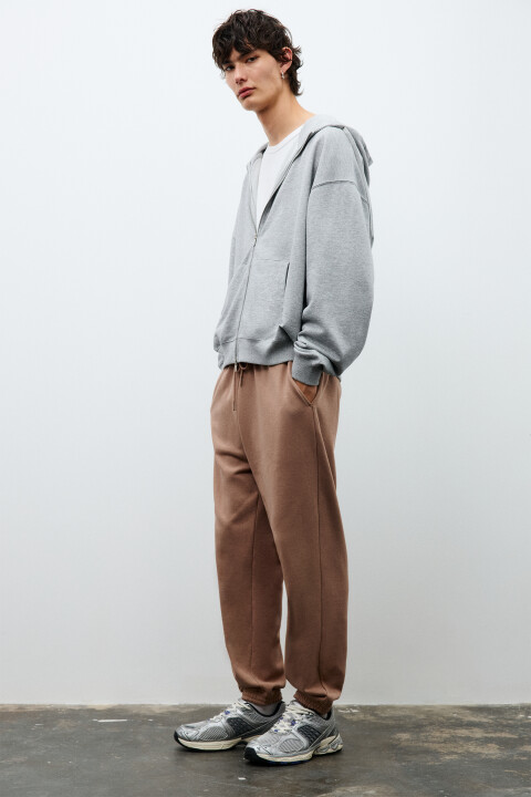 

Брюки-джоггеры базовые из футера, Коричневый, Брюки-джоггеры базовые из футера