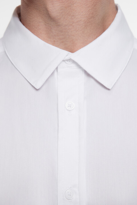 

Рубашка slim приталенная в классических цветах, Белый, Рубашка slim приталенная в классических цветах