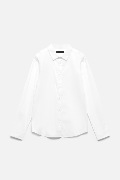 

Рубашка приталенная в классических цветах, Белый, Рубашка приталенная в классических цветах