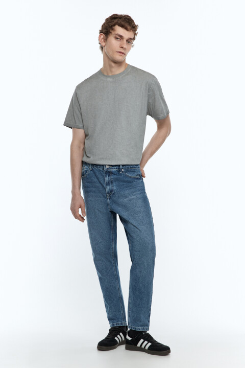 

Джинсы зауженные базовые со средней посадкой, Голубой, Джинсы зауженные базовые со средней посадкой