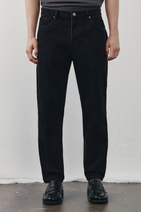 

Джинсы зауженные базовые со средней посадкой, Черный, Джинсы зауженные базовые со средней посадкой