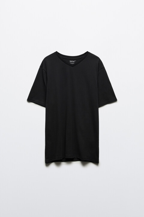 

Футболка базовая с V-вырезом, Черный, Футболка базовая с V-вырезом