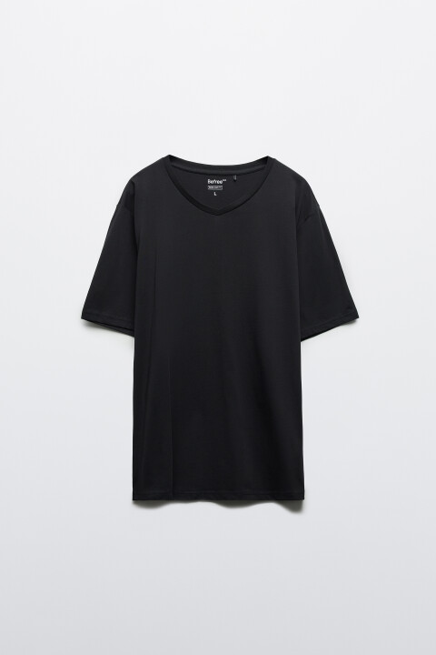 

Футболка базовая с V-вырезом, Черный, Футболка базовая с V-вырезом