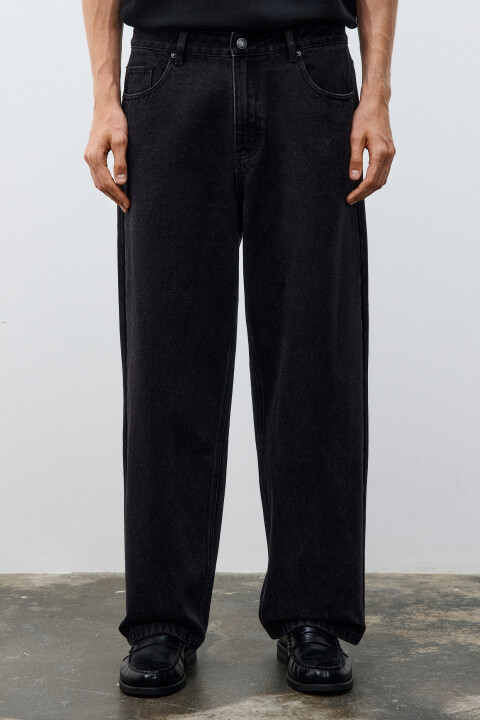 

Джинсы wide leg широкие базовые, Черный, Джинсы wide leg широкие базовые