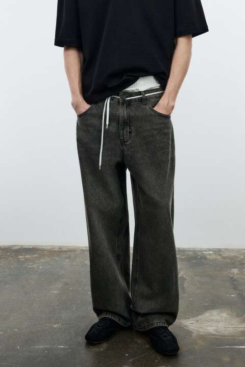 

Джинсы wide leg широкие базовые, Серый, Джинсы wide leg широкие базовые