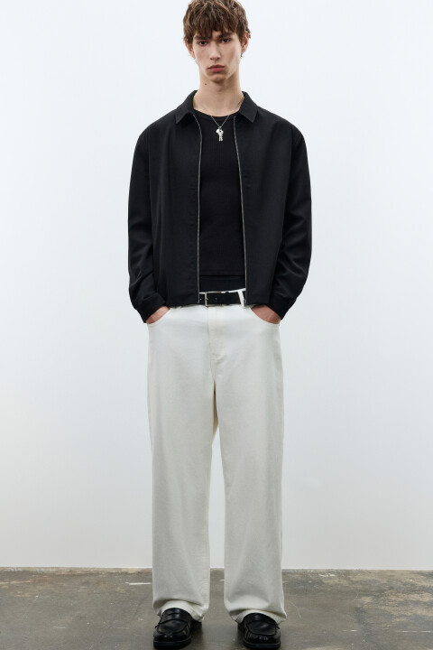 

Джинсы wide leg широкие со средней посадкой, Белый, Джинсы wide leg широкие со средней посадкой