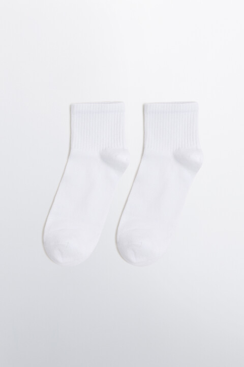 

Носки высокие в рубчик базовые, Белый, Носки высокие в рубчик базовые