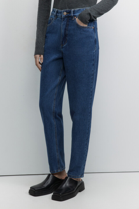 

Джинсы MOM с высокой посадкой, Голубой, Джинсы MOM с высокой посадкой