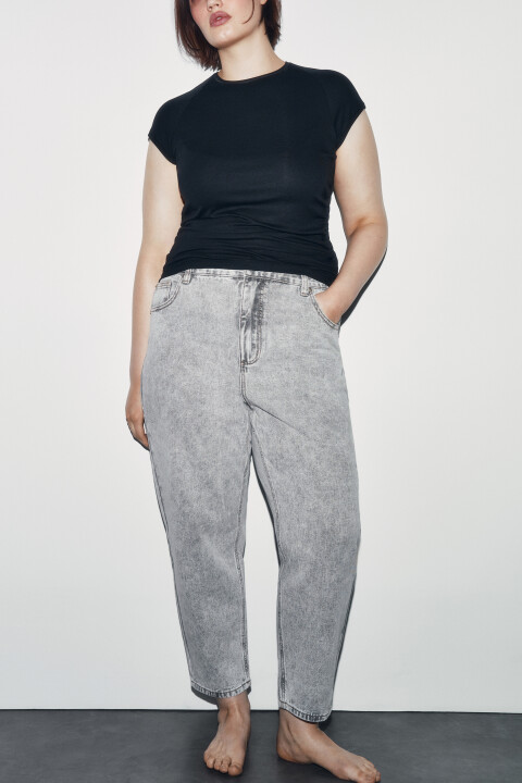 

Джинсы mom fit с высокой посадкой, Серый, Джинсы mom fit с высокой посадкой