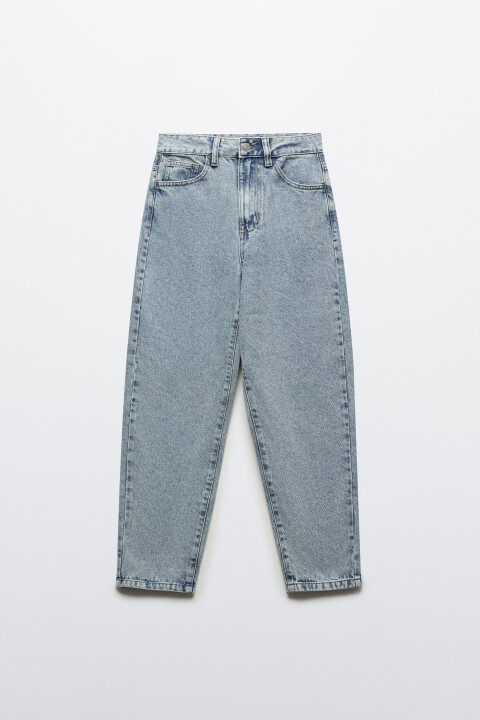 

Джинсы mom fit укороченные, Голубой, Джинсы mom fit укороченные