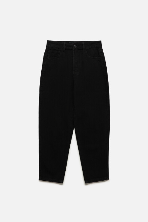 

Джинсы mom fit укороченные с высокой посадкой, Черный, Джинсы mom fit укороченные с высокой посадкой