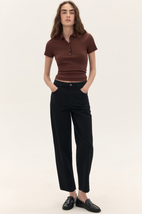 

Джинсы mom fit укороченные, Черный, Джинсы mom fit укороченные