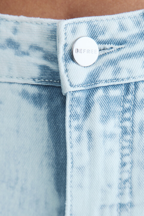 

Джинсы mom с высокой посадкой, Голубой, Джинсы mom с высокой посадкой