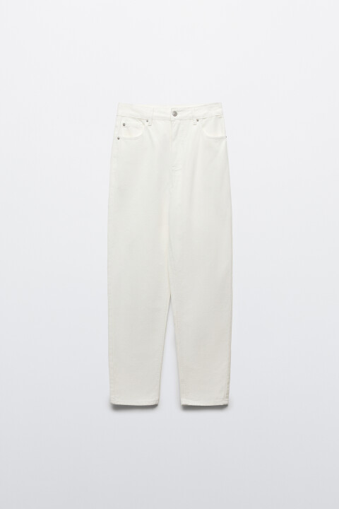 

Джинсы mom fit с высокой посадкой, Белый, Джинсы mom fit с высокой посадкой