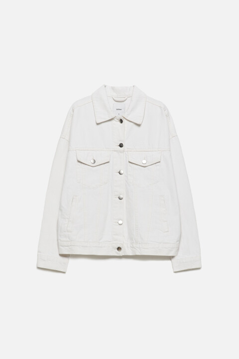 

Куртка oversize джинсовая с карманами, Белый, Куртка oversize джинсовая с карманами