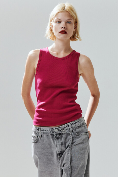 

Майка RIBTOP облегающая в рубчик, Сиреневый, Майка RIBTOP облегающая в рубчик