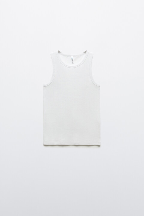 

Майка базовая облегающая в рубчик, Белый, Майка базовая облегающая в рубчик