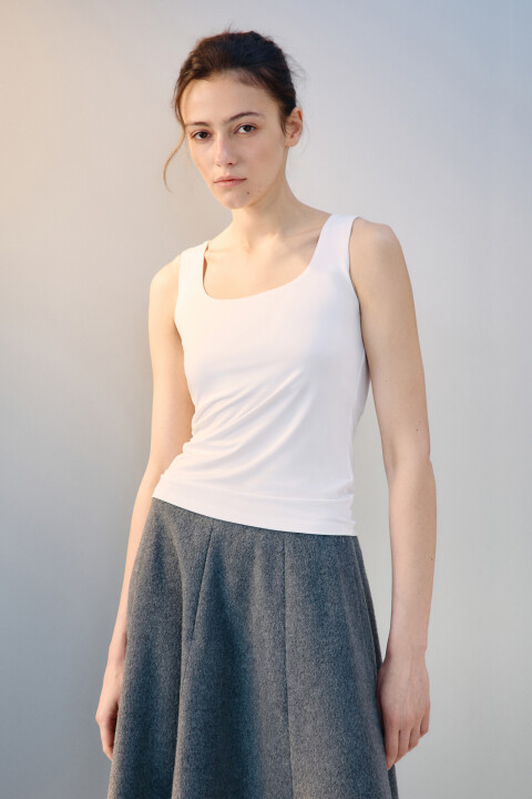 

Майка гладкая на широких бретелях, Белый, Майка гладкая на широких бретелях